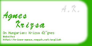 agnes krizsa business card